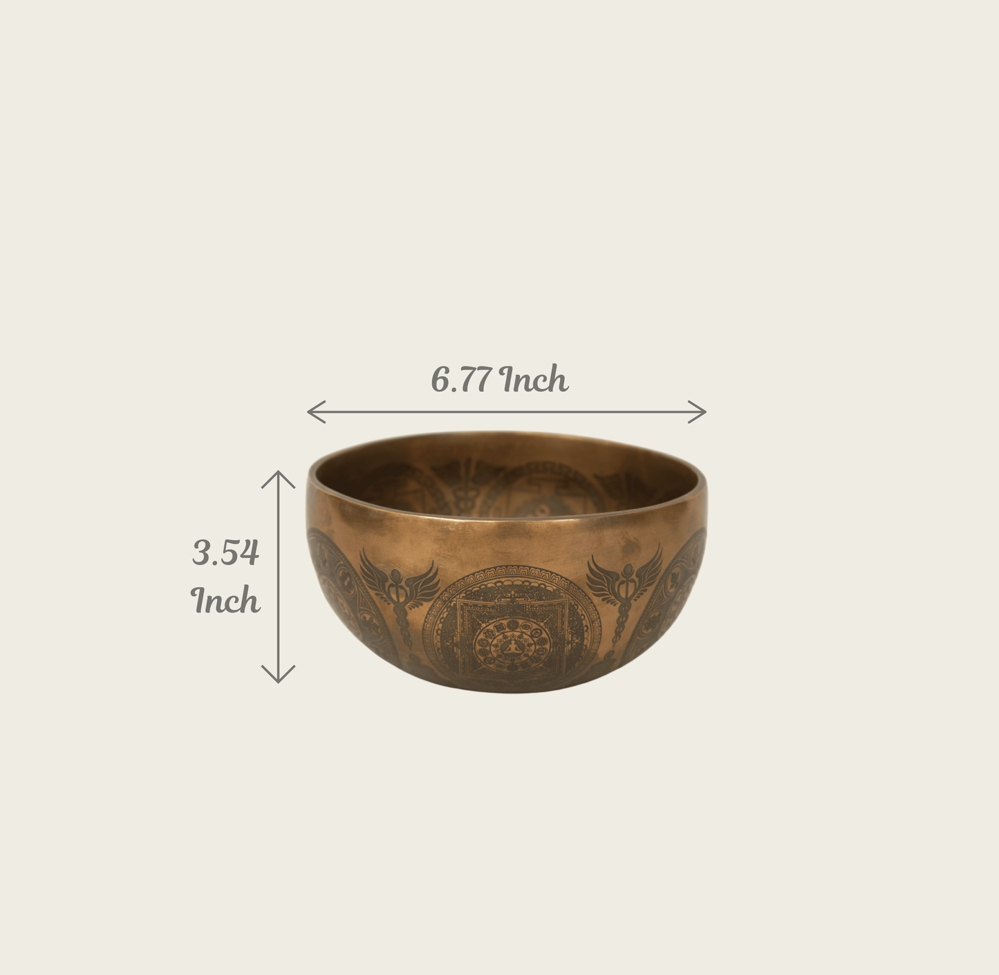 Spiritual Laser Print Singing Bowl – Buddha & Mandala Art