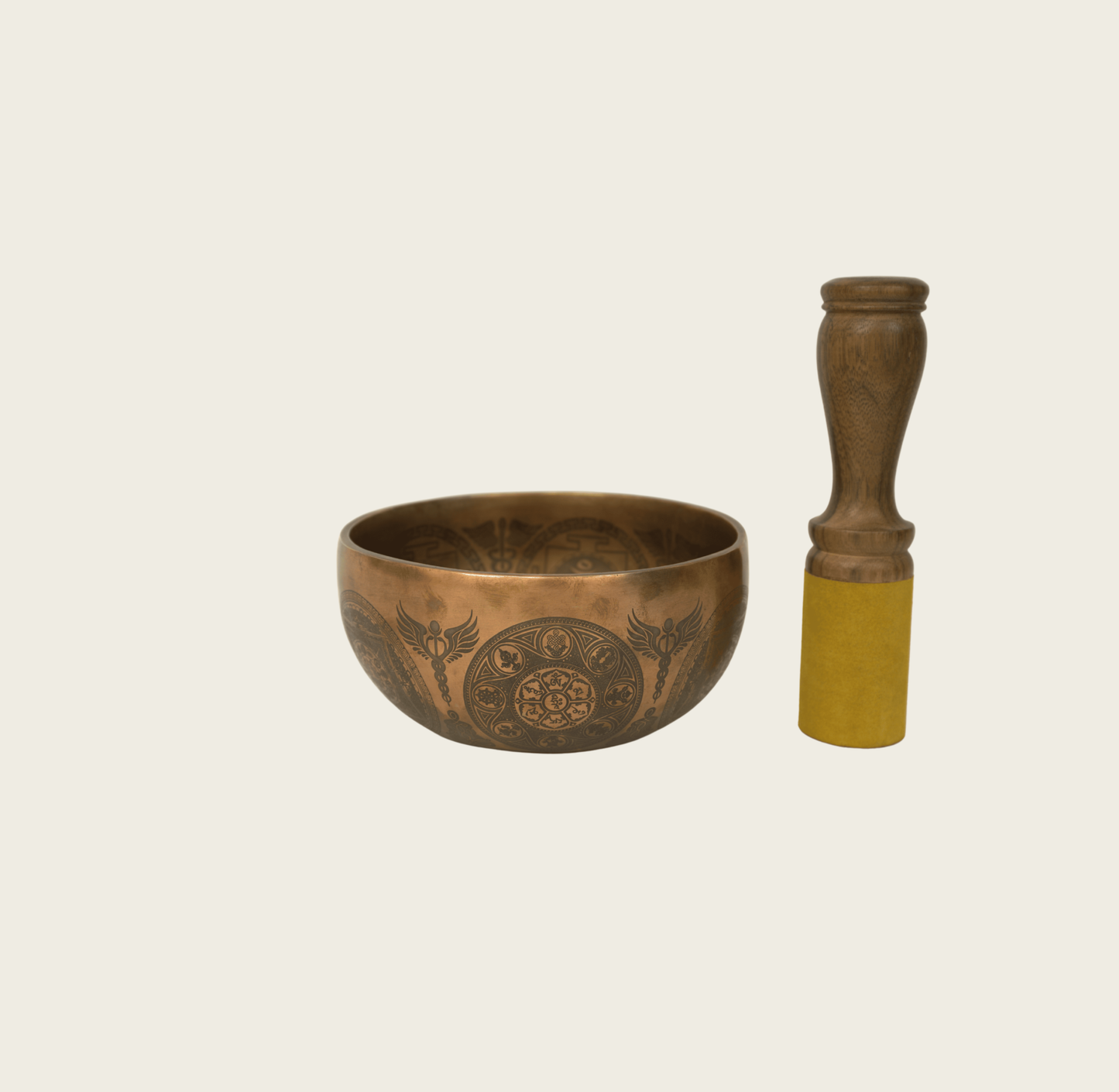 Spiritual Laser Print Singing Bowl – Buddha & Mandala Art
