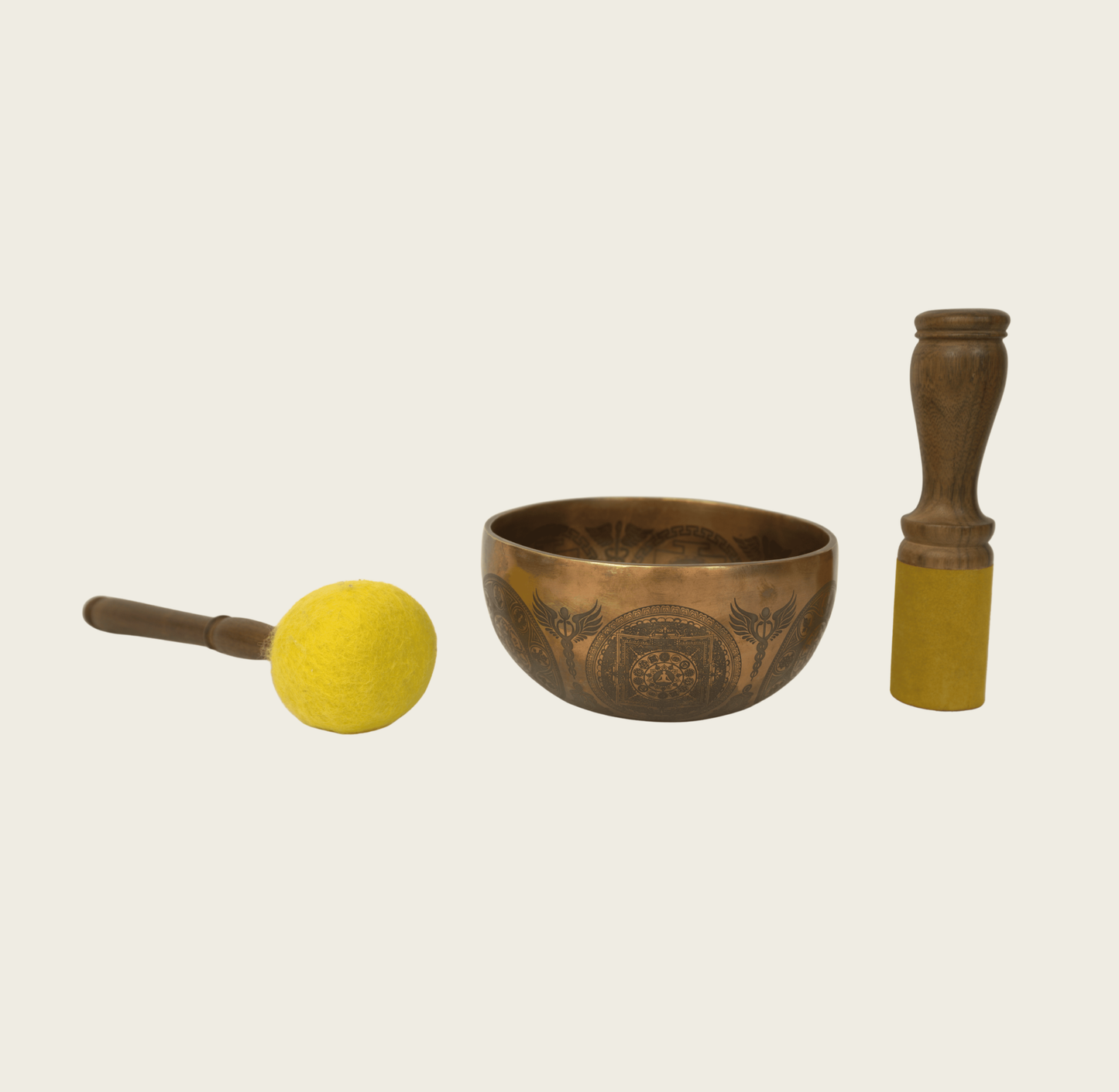 Spiritual Laser Print Singing Bowl – Buddha & Mandala Art