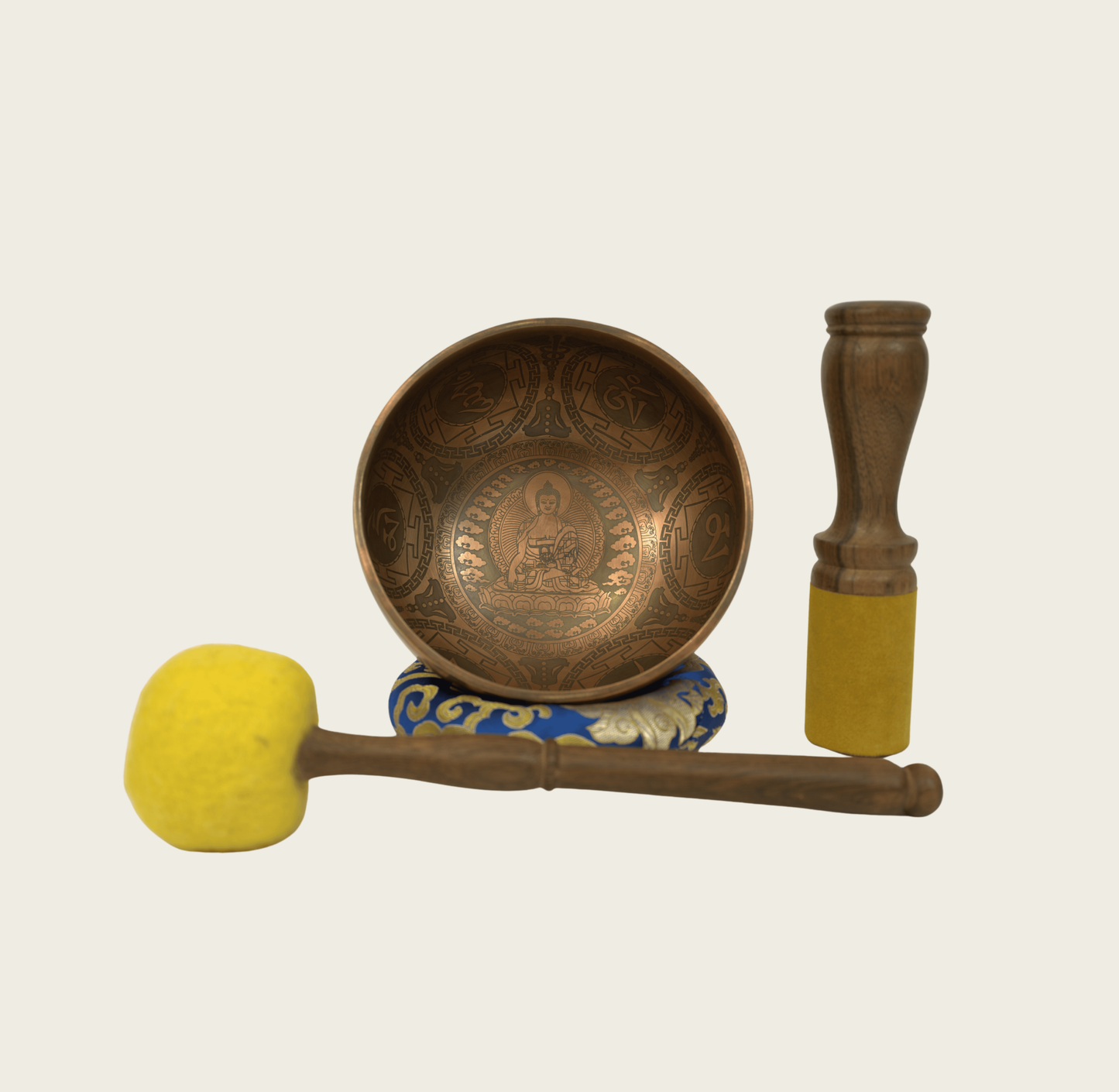Spiritual Laser Print Singing Bowl – Buddha & Mandala Art