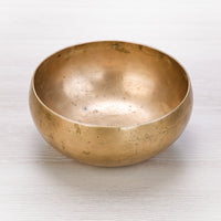 Top view of antique Peter Hase singing bowl showing gold-polished interior, handcrafted in Nepal