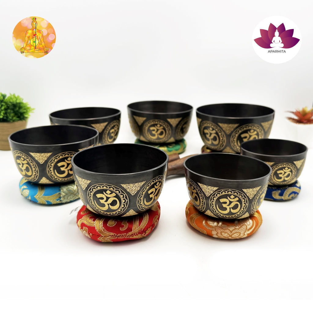 Black Chakra Set Singing Bowl