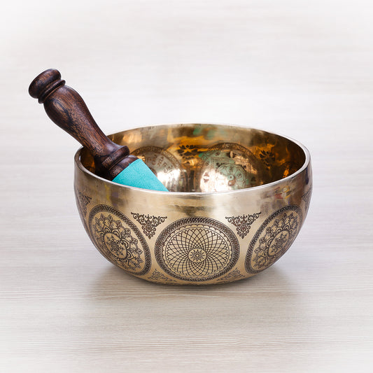 Mandala Singing Bowl | Hand Etched | Handcrafted in Nepal