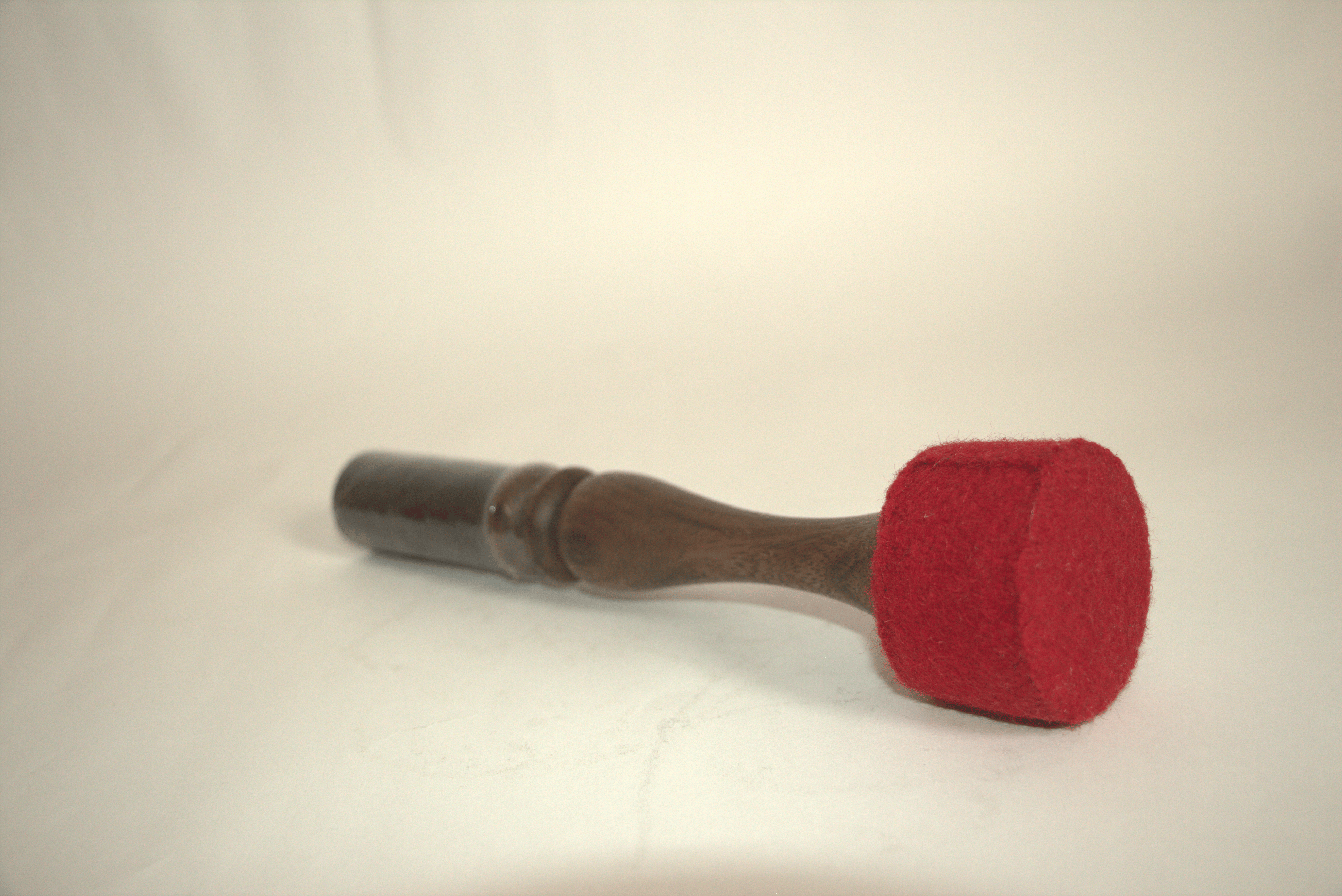 Handcrafted Double Sided Red Felt and Black Suede Mallet