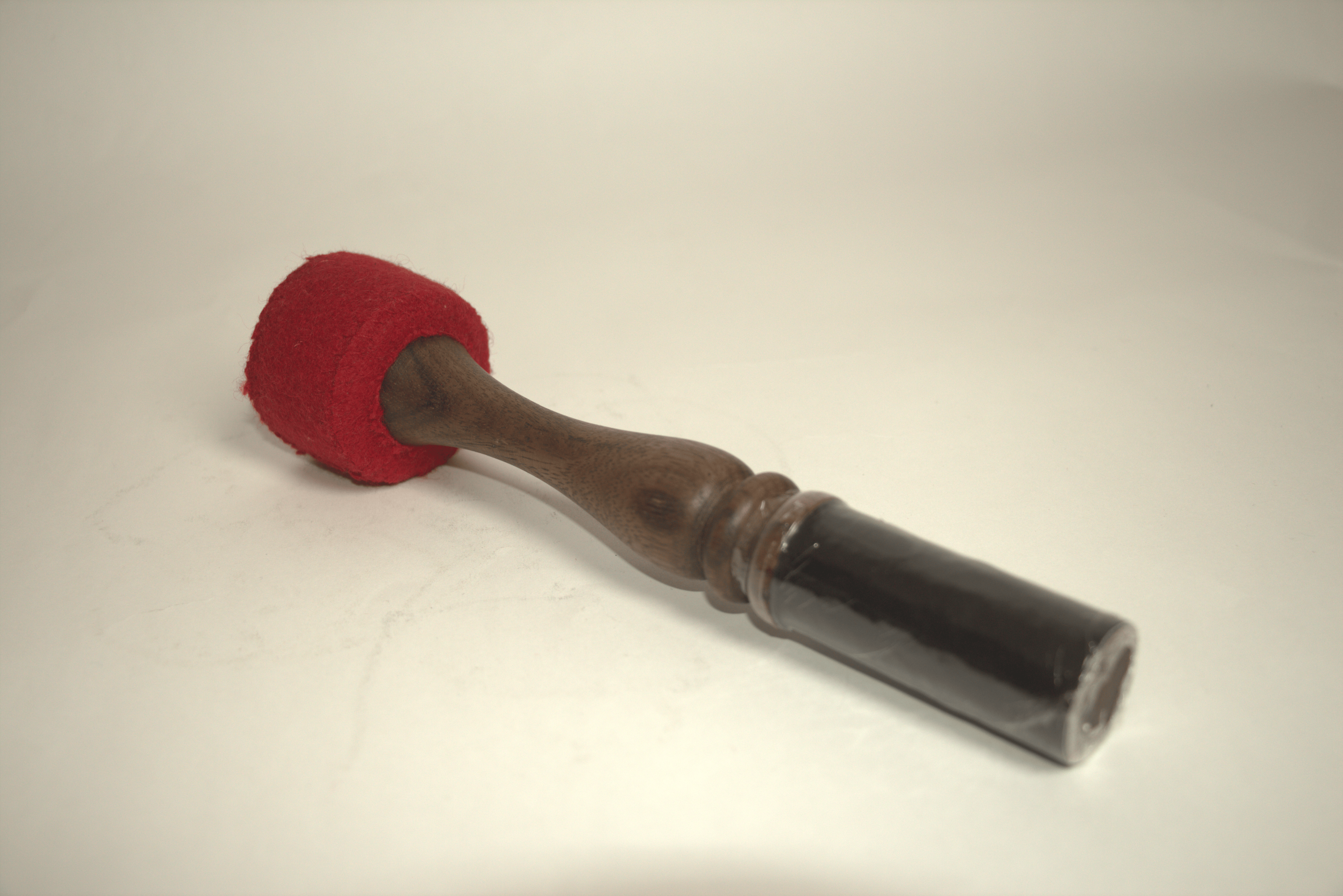 Handcrafted Double Sided Red Felt and Black Suede Mallet