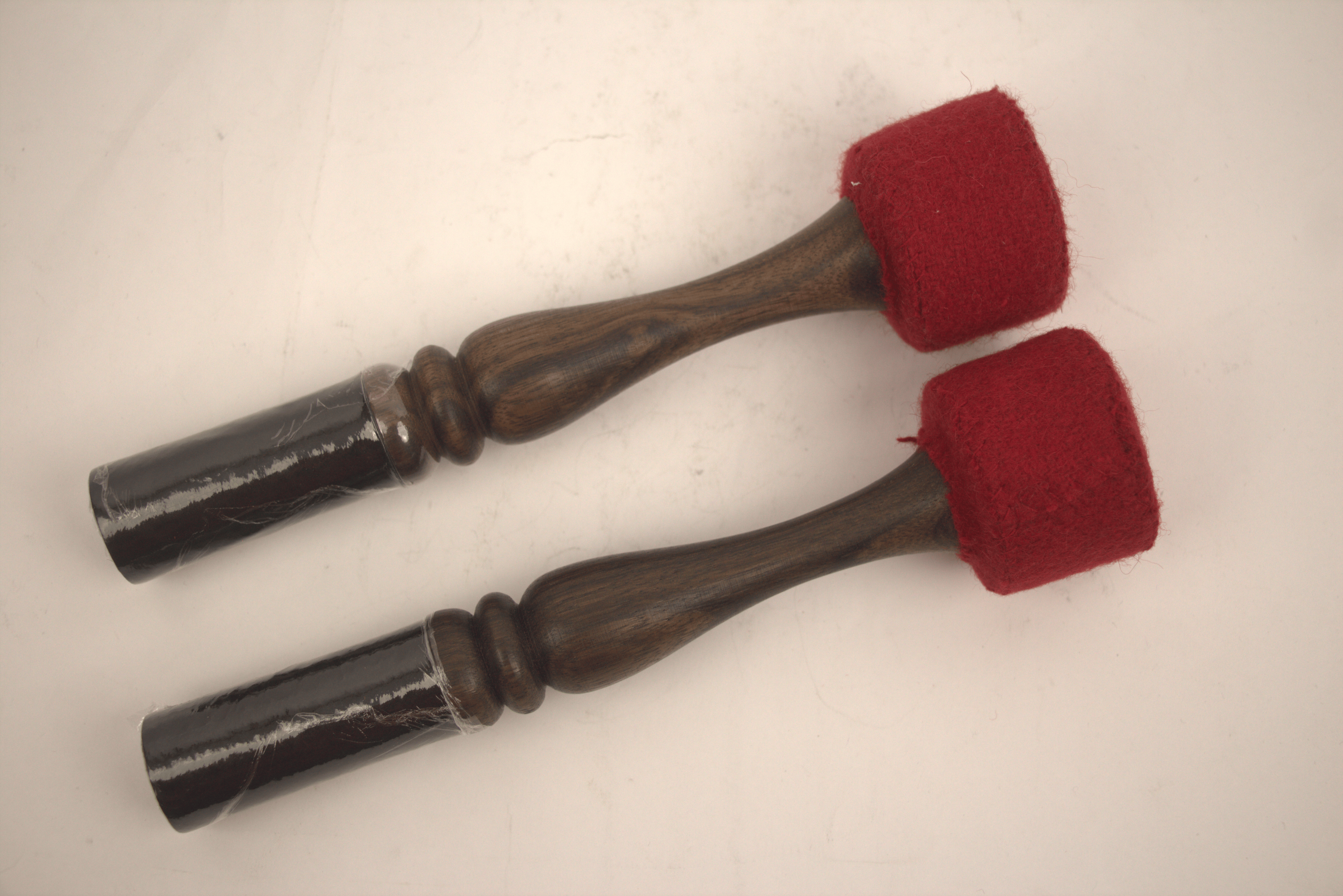 Handcrafted Double Sided Red Felt and Black Suede Mallet