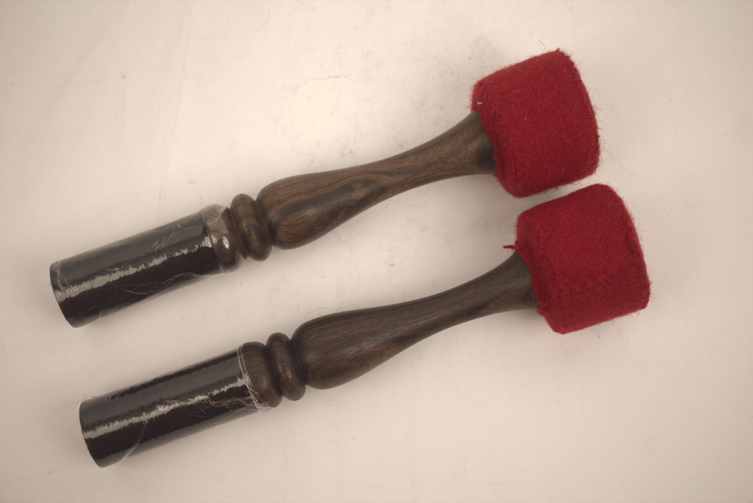 Handcrafted Double Sided Red Felt and Black Suede Mallet