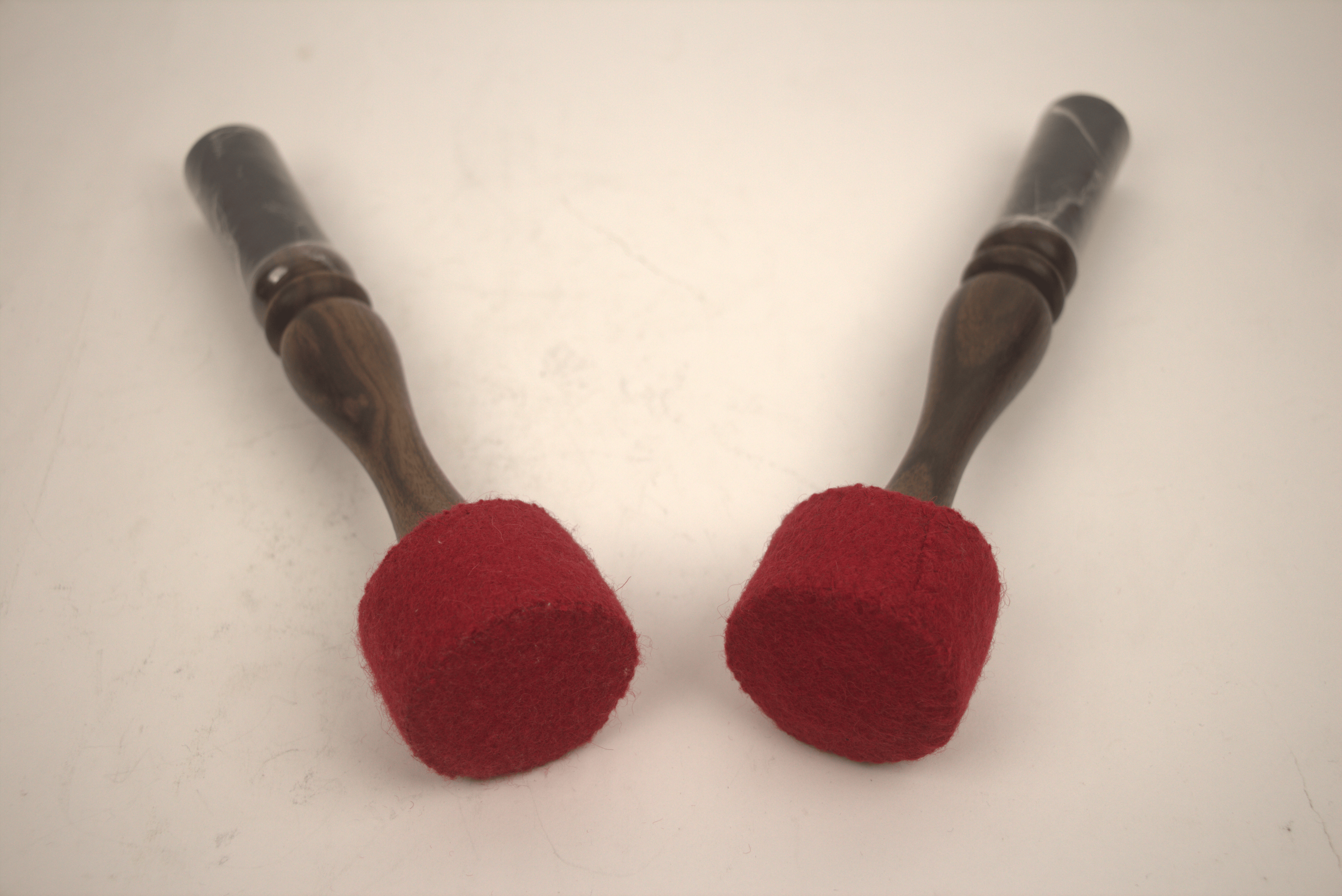 Handcrafted Double Sided Red Felt and Black Suede Mallet