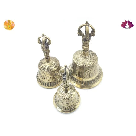 Tibetan bell, brass hand bell, Vajra head bell