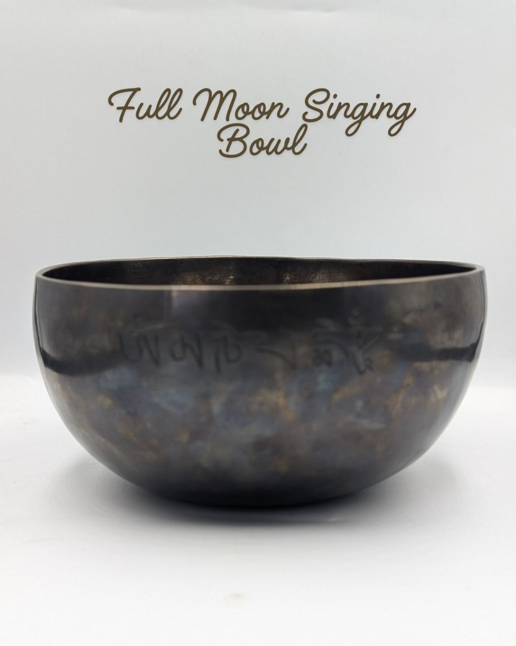 Singing bowl labeled 'Full Moon Singing Bowl' on a white background