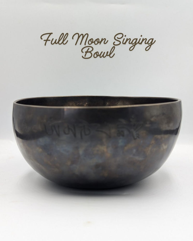 Singing bowl labeled 'Full Moon Singing Bowl' on a white background