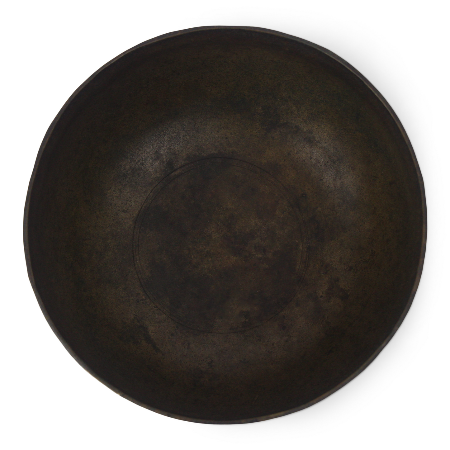 Dark brown ceramic plate on a white background