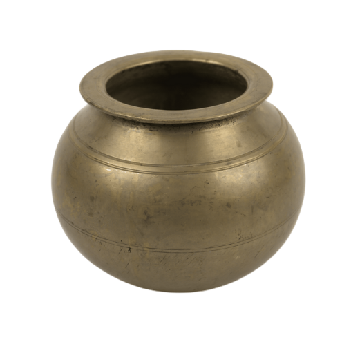 Bronze pot on a white background