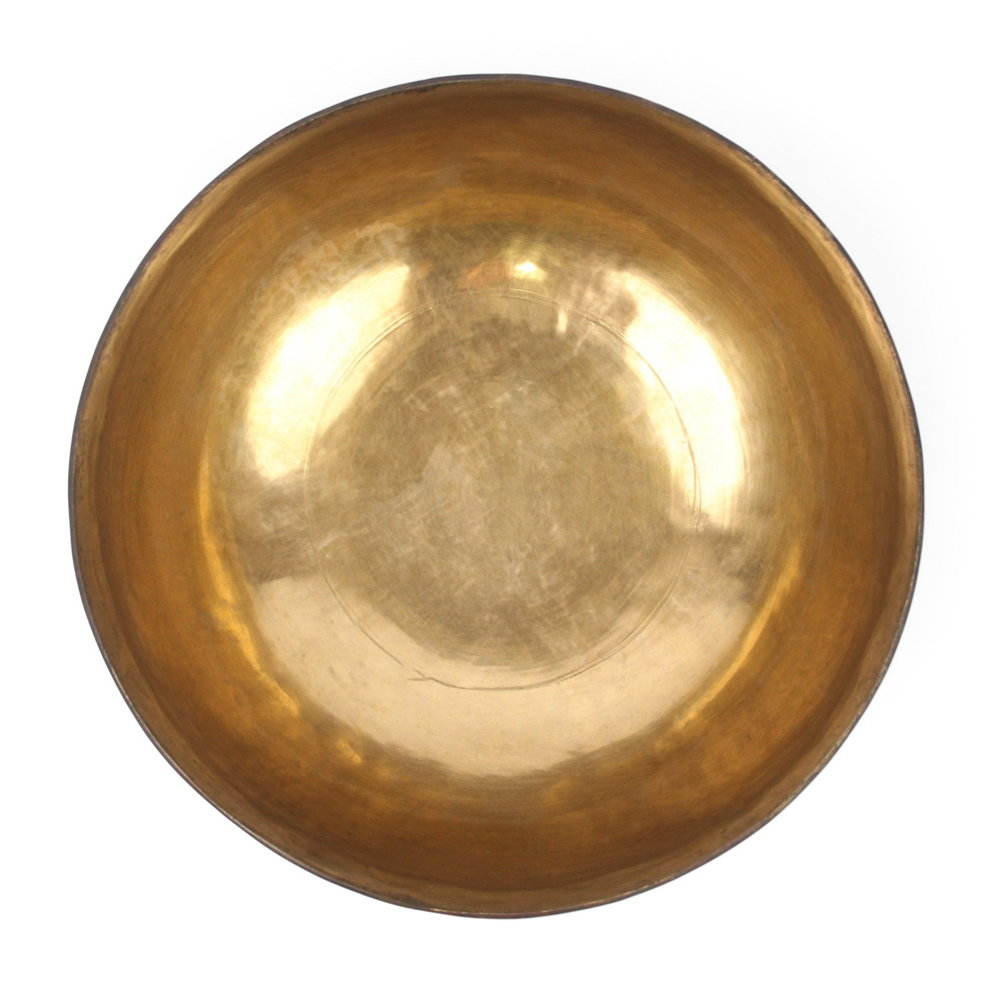 Brass bowl on a white background